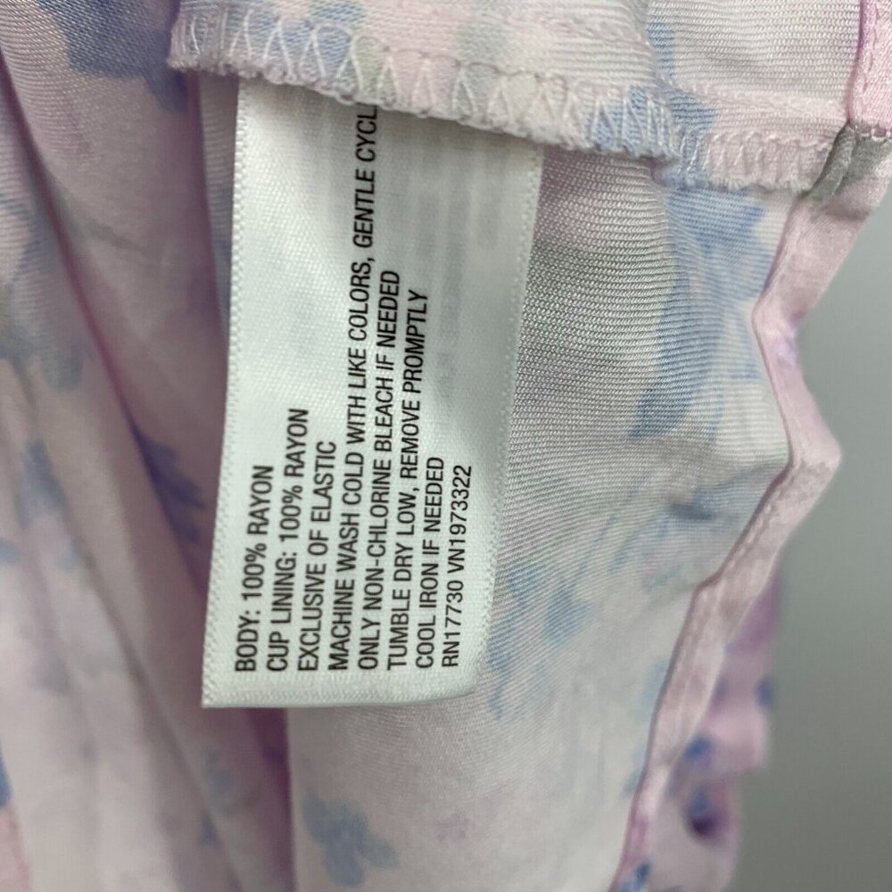 Wild Fable Slip Dress Maxi Pink Floral Ruched VNeck Sleeveless NWT - Picture 9 of 13